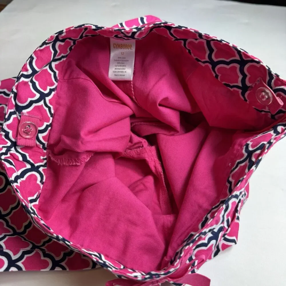 Gymboree Girls Size 12 Cape Cod Cutie 100% Cotton Pink Tile Print Skirt Skort